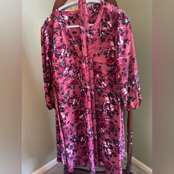 Torrid Floral Mauve Dress, Size 2 (2XL) - Picture 7 of 9